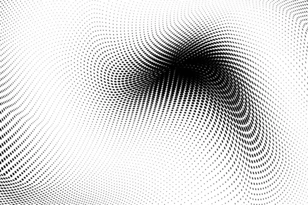 Patrón Semitono Grunge Monocromo Abstracto Líneas Curvas Ilustración Vectorial Medio — Vector de stock