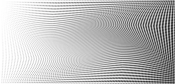 Αφηρημένο Μονοχρωματικό Σχήμα Grunge Halftone Καμπυλωτές Γραμμές Εικονογράφηση Ημιτονικού Διανύσματος — Διανυσματικό Αρχείο