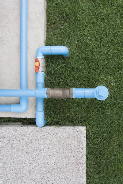 Waterleiding, tabblad water kleppen met slang — Stockfoto