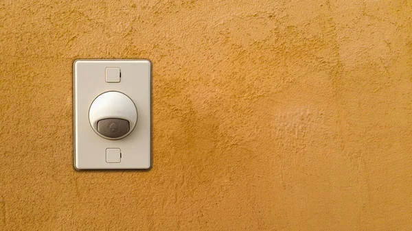 Doorbell Buzzer Mounted Orange Wall — Stock Photo, Image