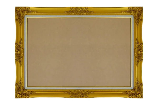 Antique Golden Frame Isolated White Background File Contains Clipping Path — Stock Photo, Image