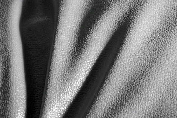 背景为白色或灰色皮革 柔软波纹皮革 — 图库照片