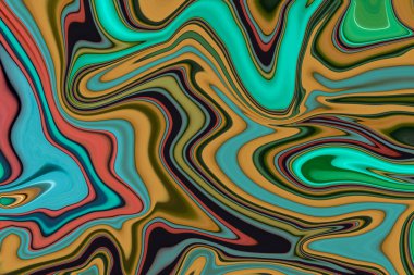Mermer mürekkep renkli. Yeşil, sarı, kıvrımların karışımının kırmızı mermer deseni. Soyut desen.