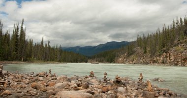 Buzul suları ve kayalık sahil