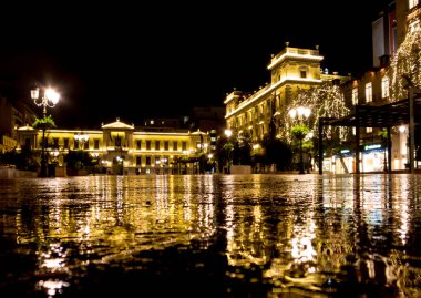 Noel ışıkları Atina Yunanistan