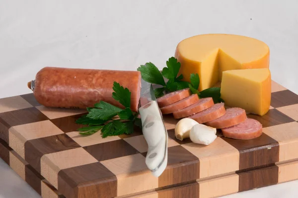 Meat and Cheese — Stock Photo, Image