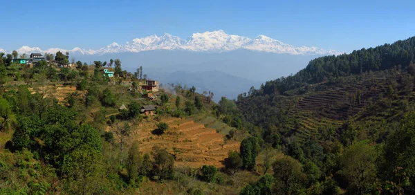 Terrasvormige heuvels in Nepal — Stockfoto