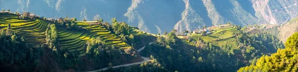 Terraced Hilltops in Nepal Mountains — Stock Photo, Image