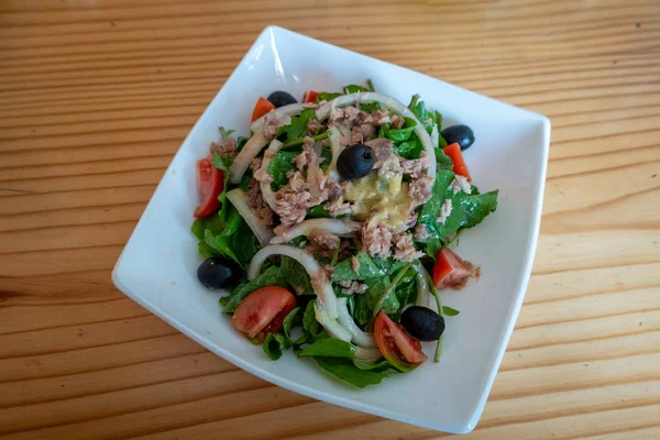 Tuna Salad in White Plate — Stock Photo, Image