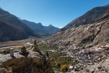 Nepal 'in küçük Marpha kasabası
