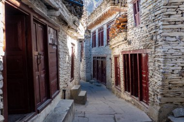 Marpha Nepal 'de Yürüyen Sokak