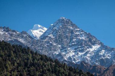 Çam Tepesi 'nin arkasındaki Karlı Dağ Tepesi