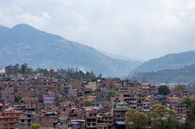 Nepal 'in Katmandu Vadisi' ndeki küçük Bungamati şehri..