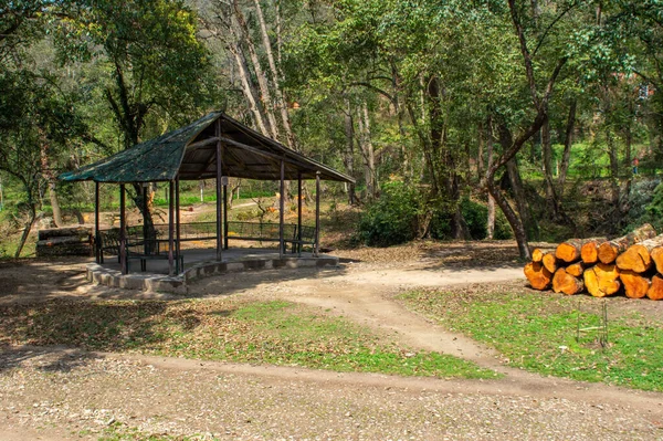 Gazebo Pavillon Dans Jardin Népal — Photo