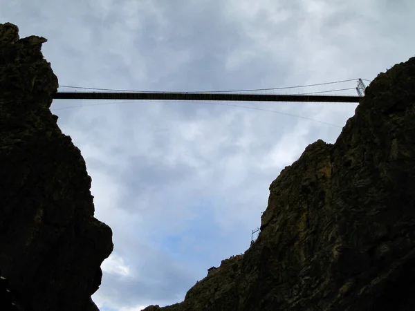 Blick Auf Die Royal Gorge Bridge Vom Grund Der Schlucht — Stockfoto