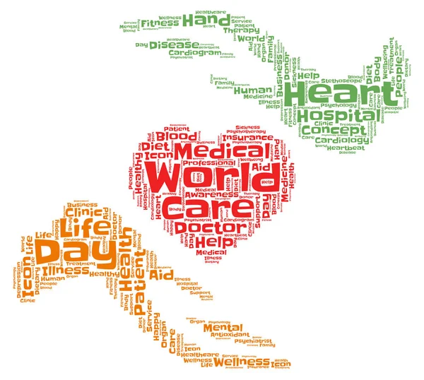 Eine Word Cloud Poster Illustration Des Gesundheitswesens Aus Vielen Verschiedenen — Stockfoto