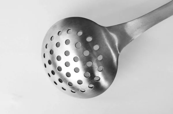 Strainer Spoon White Background Isolation — Stock Photo, Image