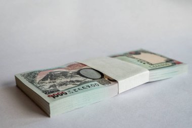 Beyaz Arkaplan Üzerine Nepal Kağıt Banknotu