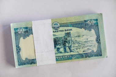 Beyaz Arkaplan Üzerine Nepal Kağıt Banknotu