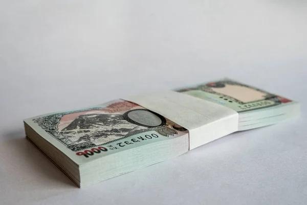 Nepálpapír Bankjegy Fehér Háttérről — Stock Fotó