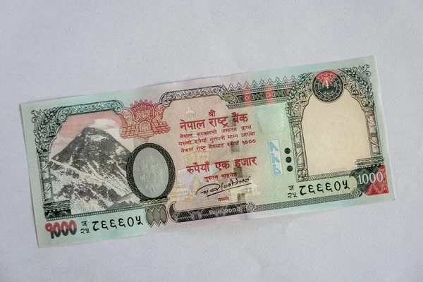 Nepal Papel Billete Sobre Fondo Blanco —  Fotos de Stock