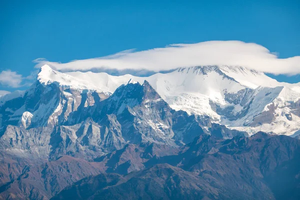 Vackra Färgerna Morgonljuset Skiner Himalaya Bergen Nepal — Stockfoto