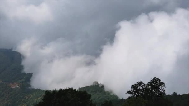 Des nuages se forment à la crête de la montagne — Video