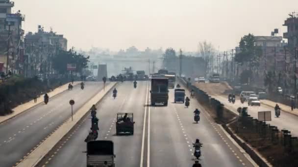 Katmandu Ringroad Traffic Timelapse 60p — Wideo stockowe