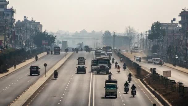 Katmandu Ringroad Traffic Timelapse 24p 1080 — Wideo stockowe