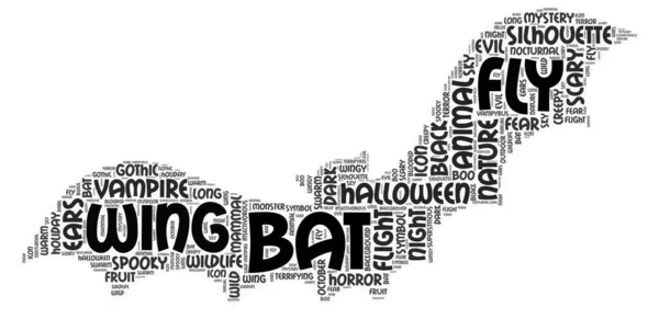 A Bat Halloween Word Cloud Art Poster Illustration of bat words.