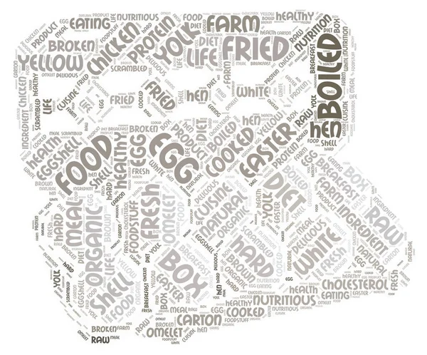 Vejce Slovo Cloud Art Plakát Ilustrace Slovy Vztahujícími Vejcím — Stock fotografie