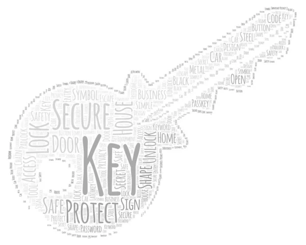 A Key Word Cloud Art Poster Illustration with security words.