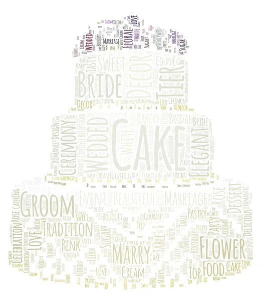 A Wedding Cake Word Cloud Art Poster Illustration.