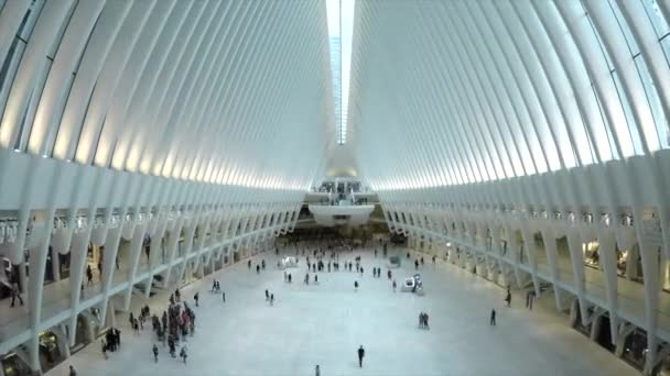 Ein Zeitraffer Bewegungs Video Des Fußgängerverkehrs Oculus Bahnhof New York — Stockvideo