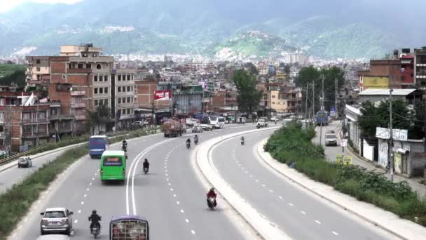 Katmandu Halka Yolu Zaman Dilimi — Stok video