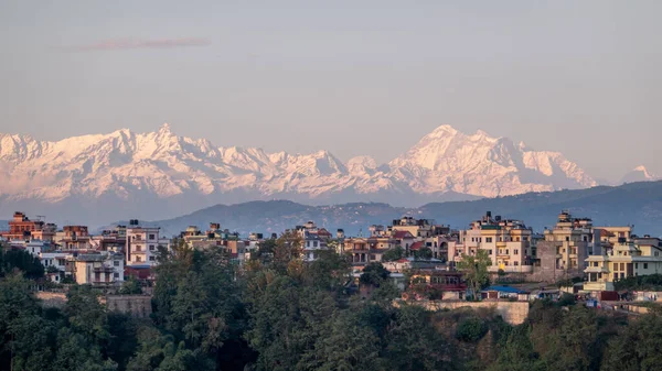 Belleza Las Montañas Del Himalaya Atardecer Katmandú — Foto de Stock