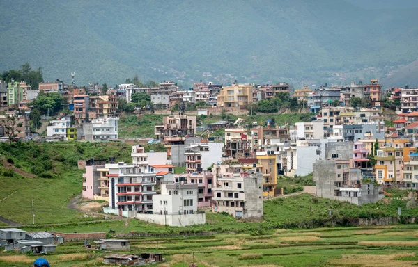 Une Petite Ville Perchée Sur Une Colline Népal — Photo