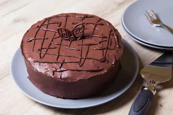 Chocolate cake Prague. Homemade baking.