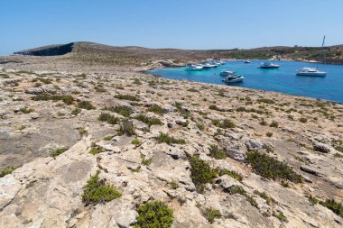 Santa Marija Körfezi Comino 'daki Panorama Santa Maria Plajı