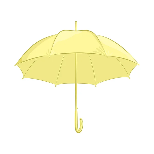 Paraguas realista. Accesorio femenino o masculino. El objeto amarillo aislado sobre fondo blanco. Ilustración vectorial en estilo de dibujo a mano para su diseño . — Vector de stock