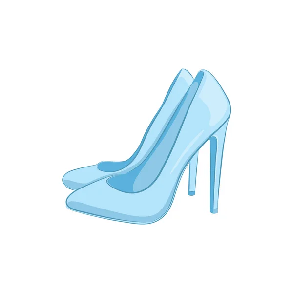 Elegante Damenschuhe mit hohen Absätzen. Modeaccessoires. das blaue Objekt isoliert auf weißem Hintergrund. Vektor-Illustration im Stil der Handzeichnung für Ihr Design. — Stockvektor