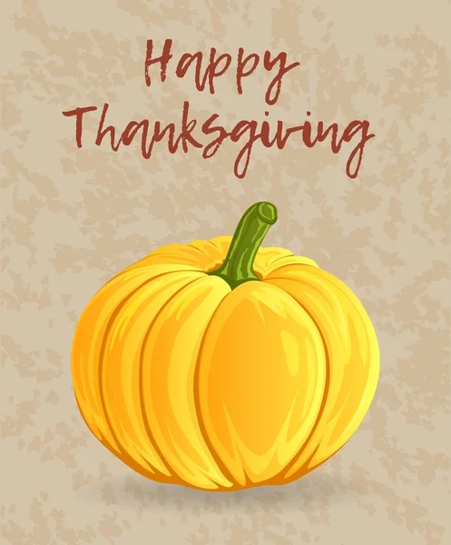 Thanksgiving day greeting card, banner or background with a beautiful pumpkin. Hand drawn style. Vector illustration