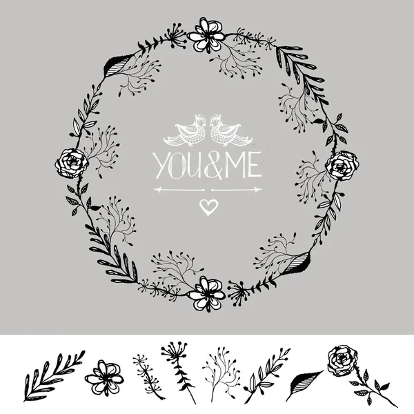 Dekoratif elemanlar vektör el çekilmiş.