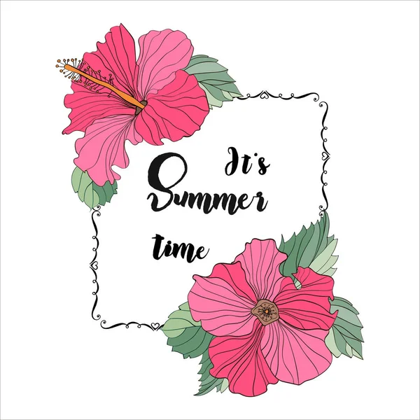 vektör tebrik kartı ile çiçek öğeleri