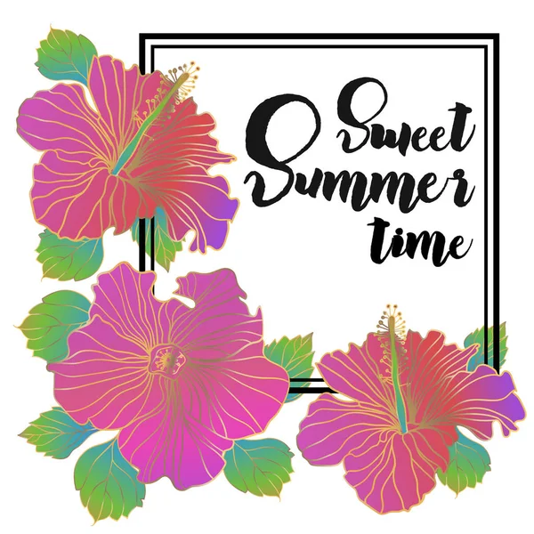 vektör tebrik kartı ile çiçek öğeleri