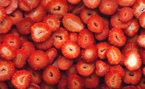 Fresas en rodajas. Panorama . —  Fotos de Stock