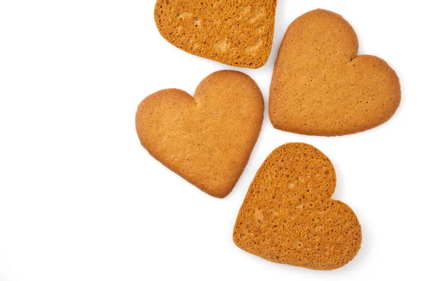 Beyaz izole kalp kurabiye