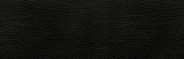Černé Kožené Pozadí Panorama — Stock fotografie
