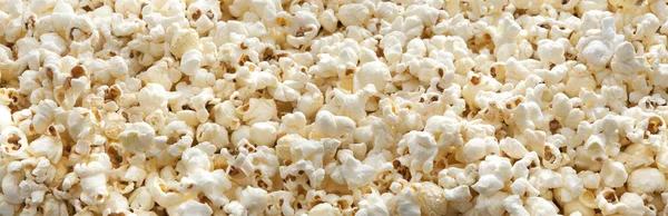 Popcorn Háttér Textúra Panoráma Oldalnézetből Zászlós — Stock Fotó