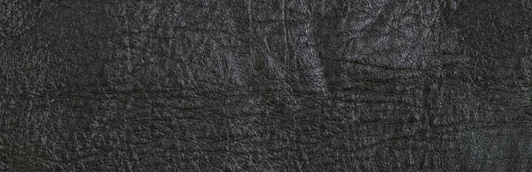 Cuero Negro Viejo Fondo Textura Panorama — Foto de Stock